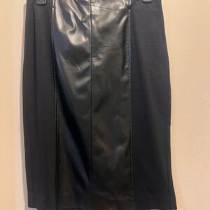 Alfani Black Pencil Skirt with Leather Detail